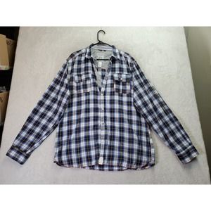 Buffalo David Bitton Shacket Mens 2XL Multi Plaid 100% Cotton Collar Button Down